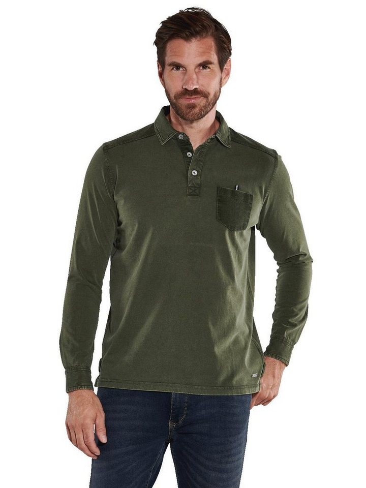 Engbers Langarm-Poloshirt engbers Herren Langarm-Shirt mit Polokragen, Oliv von Engbers