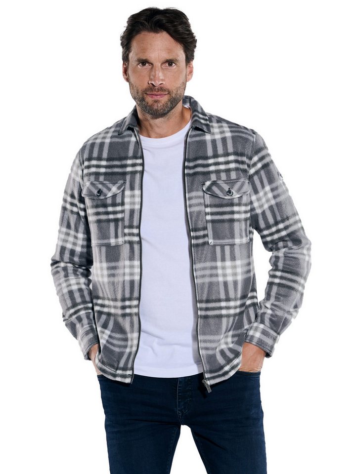 Engbers Langarmhemd engbers Herren Flauschiges Overshirt kariert, Anthrazit von Engbers