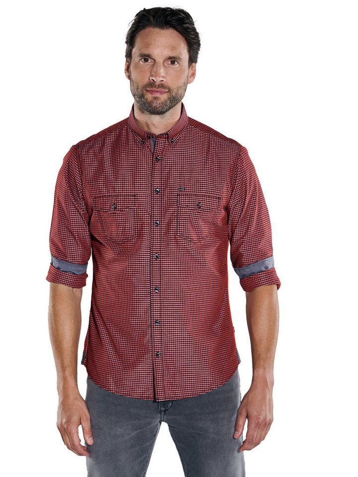 Engbers Langarmhemd engbers Herren Langarm-Hemd kariert, Rot von Engbers