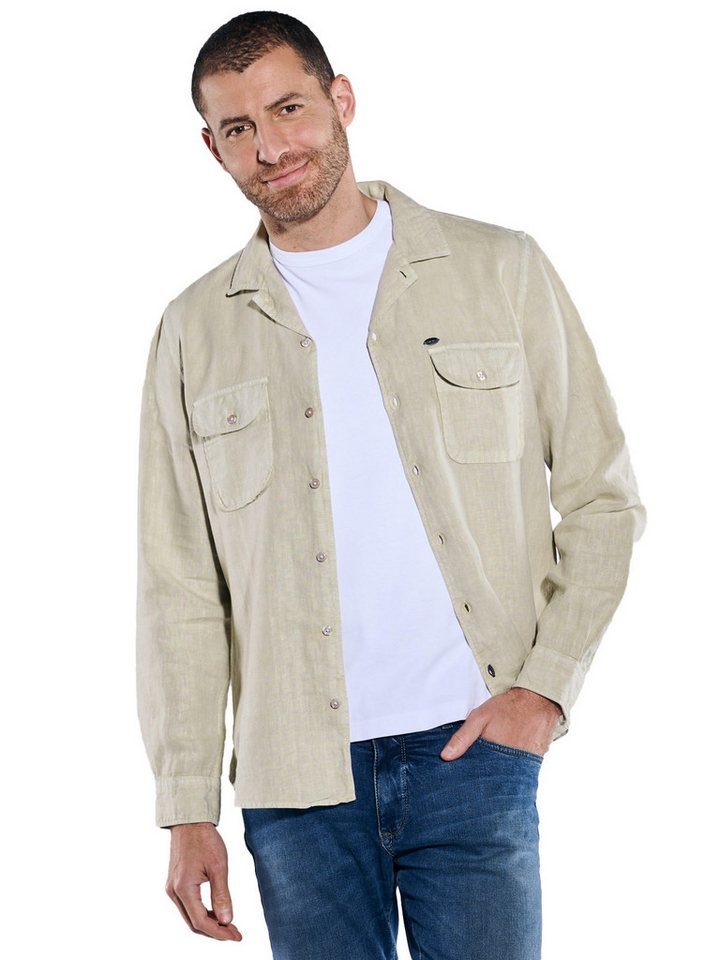 Engbers Langarmhemd engbers Herren Langarm-Hemd aus Leinen, Creme von Engbers
