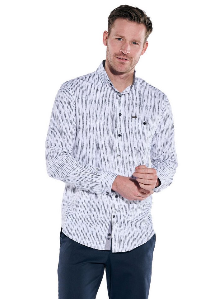 Engbers Langarmhemd engbers Herren Langarm-Hemd gestreift, Marineblau von Engbers