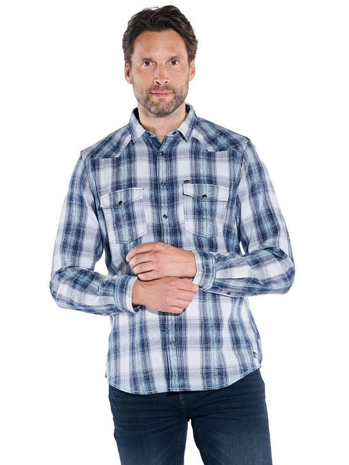 Engbers Langarmhemd engbers Herren Langarm-Hemd kariert, Brilliantblau von Engbers