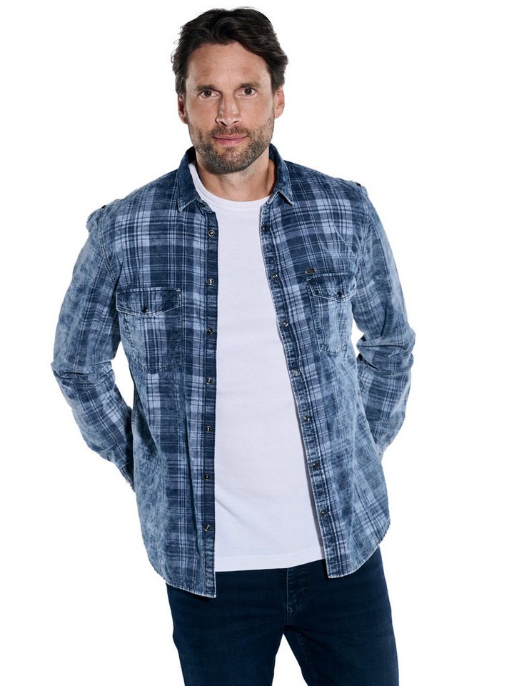 Engbers Langarmhemd engbers Herren Langarm-Hemd kariert, Indigoblau von Engbers
