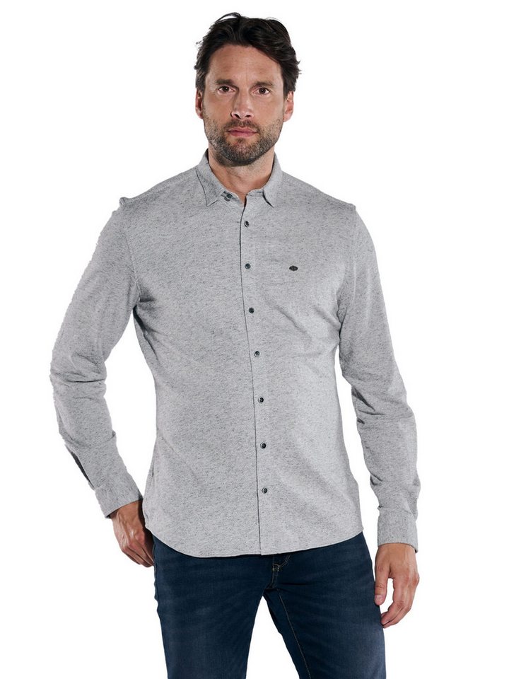 Engbers Langarmhemd engbers Herren Langarm-Hemd slim fit, Silbergrau von Engbers