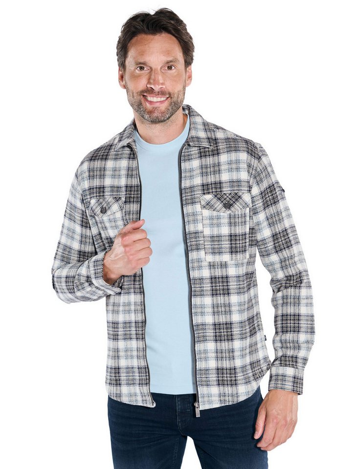 Engbers Langarmhemd engbers Herren Overshirt kariert, Naturweiss von Engbers