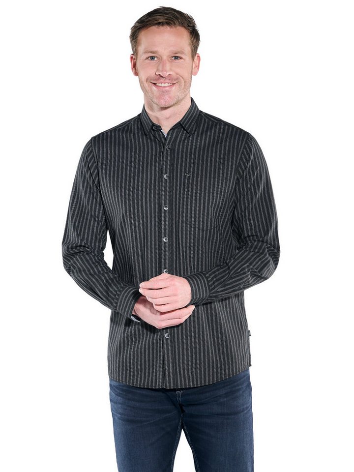 Engbers Langarmhemd engbers Herren Hemd gemustert, Grau von Engbers
