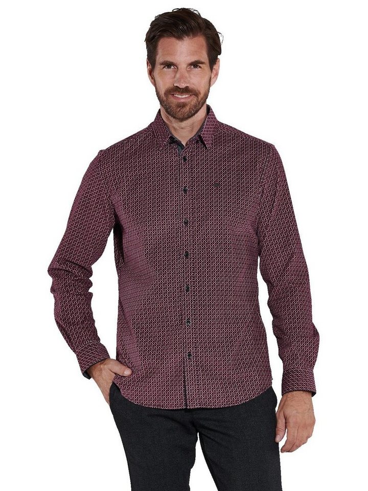 Engbers Langarmhemd engbers Herren Langarm-Hemd aus Baby-Cord, Dunkelrot von Engbers