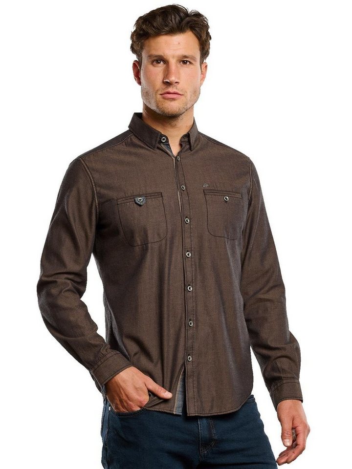 Engbers Langarmhemd engbers Herren Langarm-Hemd aus nachhaltiger Baumwolle, Dunkelorange von Engbers