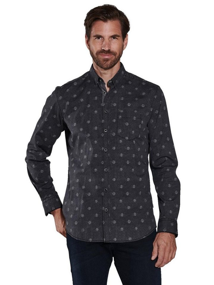 Engbers Langarmhemd engbers Herren Langarm-Hemd gemustert, Anthrazit von Engbers