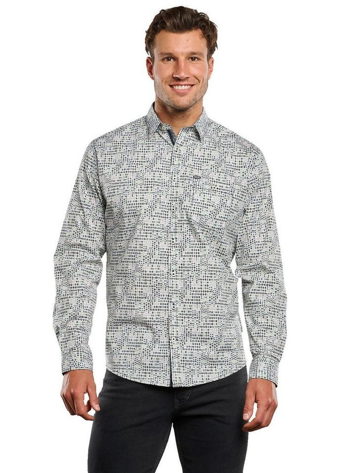 Engbers Langarmhemd engbers Herren Langarm-Hemd gemustert, Granitgrau von Engbers