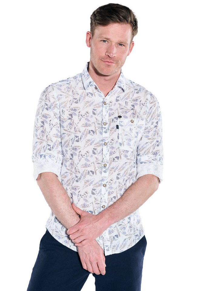 Engbers Langarmhemd engbers Herren Langarm-Hemd gemustert, Hellblau von Engbers