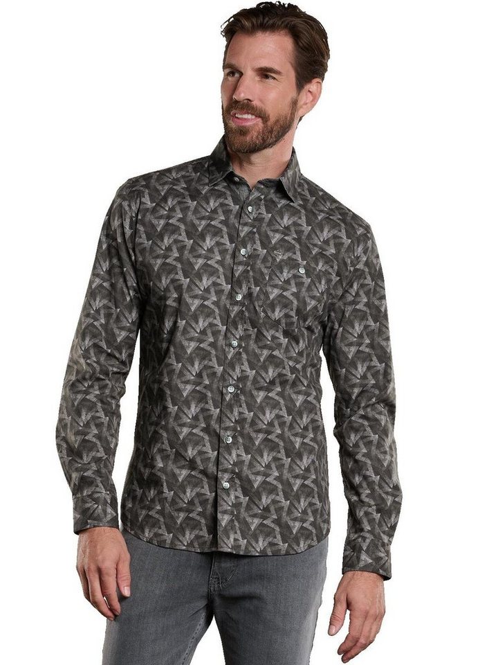 Engbers Langarmhemd engbers Herren Langarm-Hemd gemustert, Oliv von Engbers