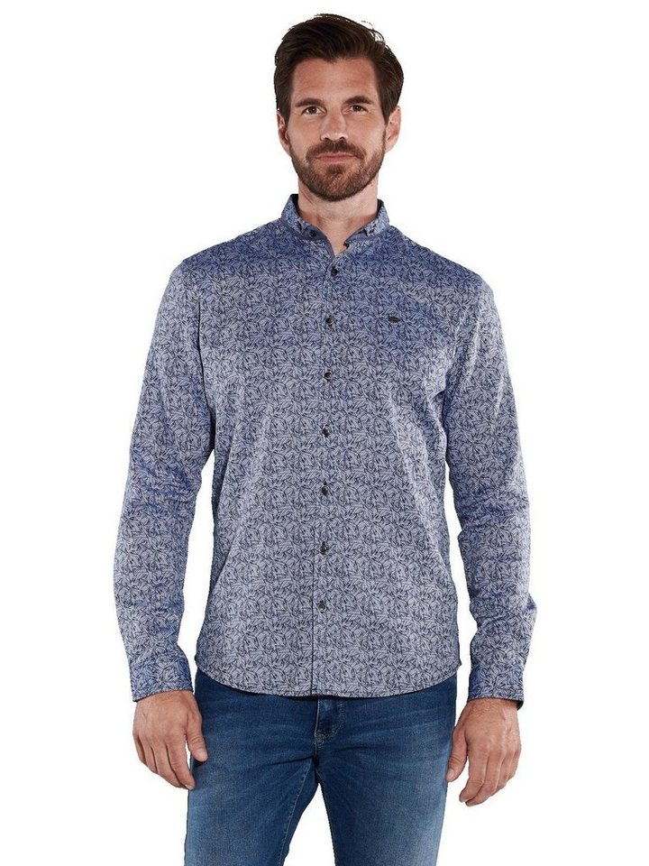 Engbers Langarmhemd engbers Herren Langarm-Hemd gemustert, Saphirblau von Engbers