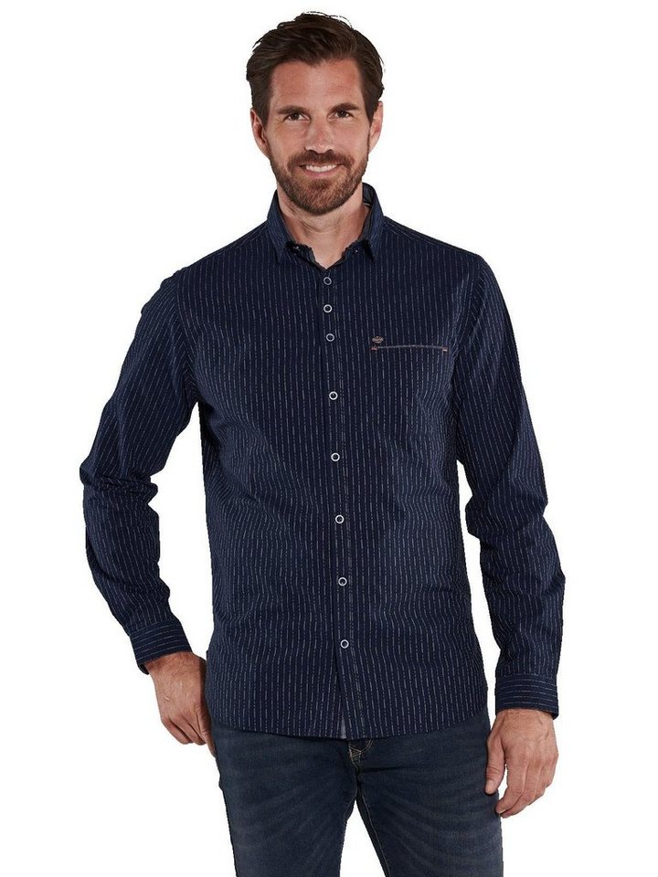 Engbers Langarmhemd engbers Herren Langarm-Hemd gestreift, Marineblau von Engbers