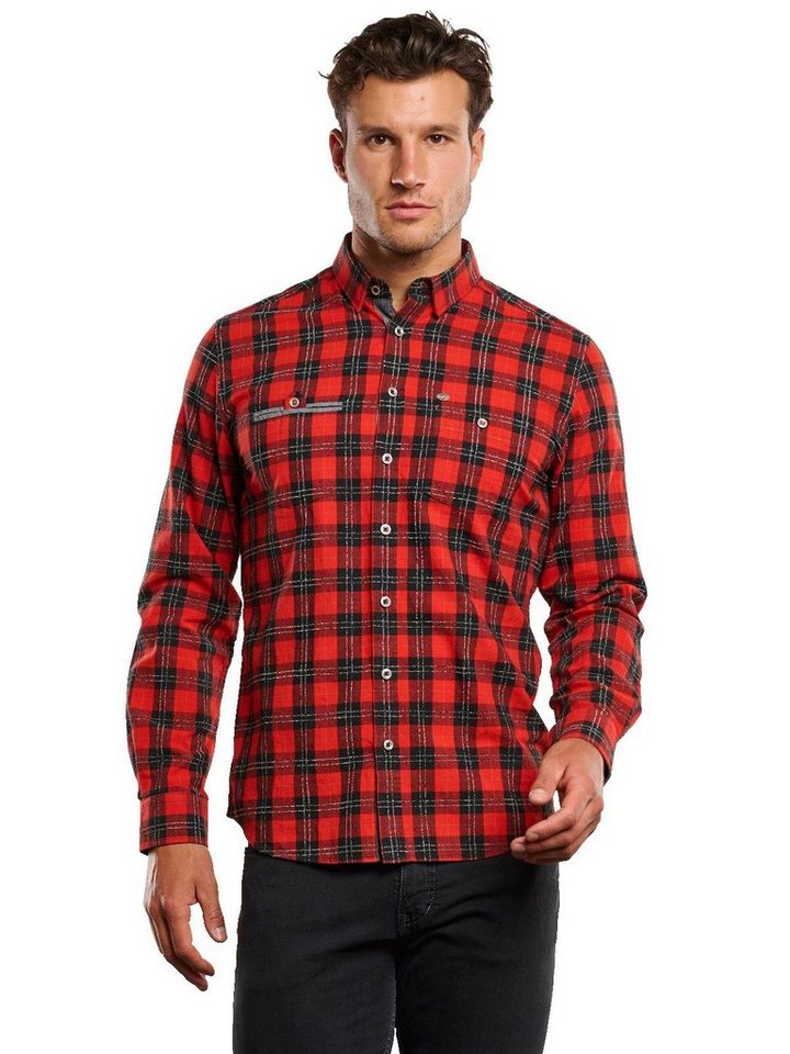 Engbers Langarmhemd engbers Herren Langarm-Hemd kariert, Feuerrot von Engbers