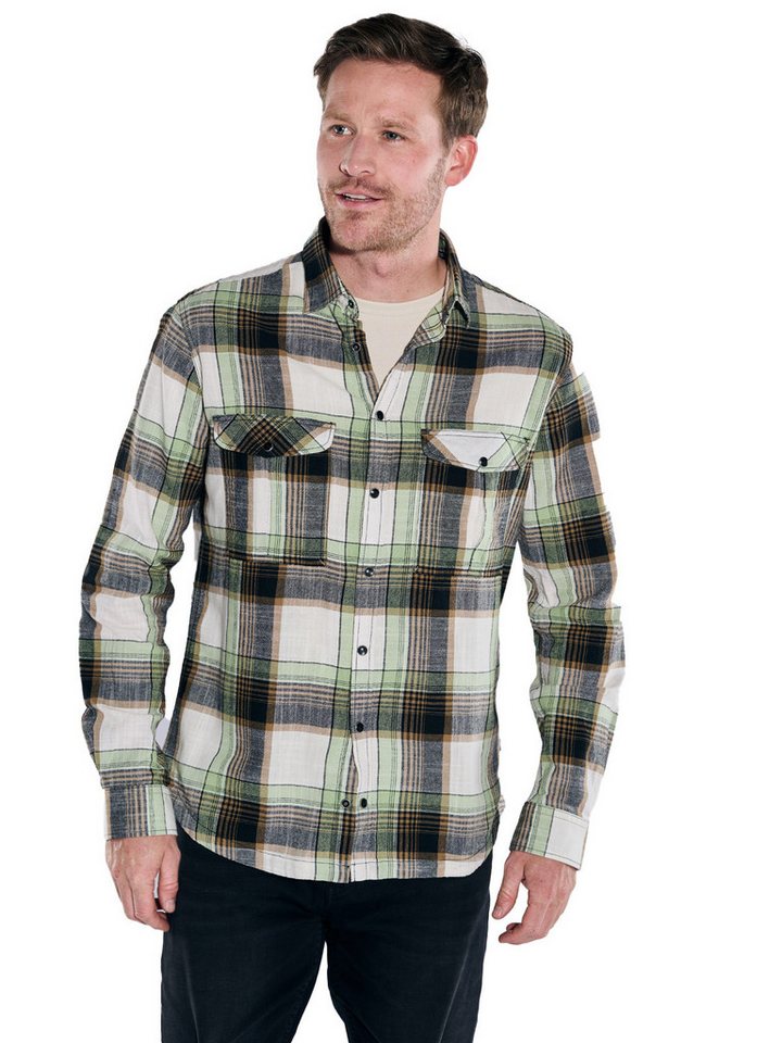 Engbers Langarmhemd engbers Herren Langarm-Hemd kariert, Gruen von Engbers