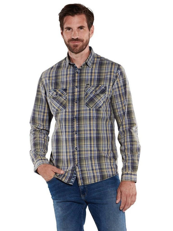 Engbers Langarmhemd engbers Herren Langarm-Hemd kariert, Hellgruen von Engbers