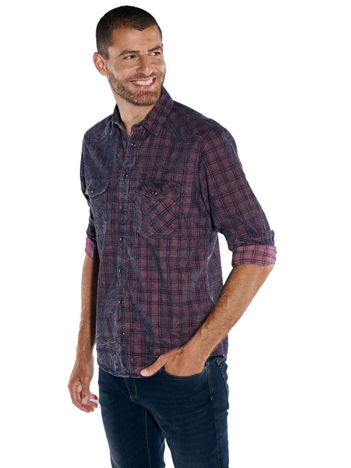 Engbers Langarmhemd engbers Herren Langarm-Hemd kariert, Hellrot von Engbers