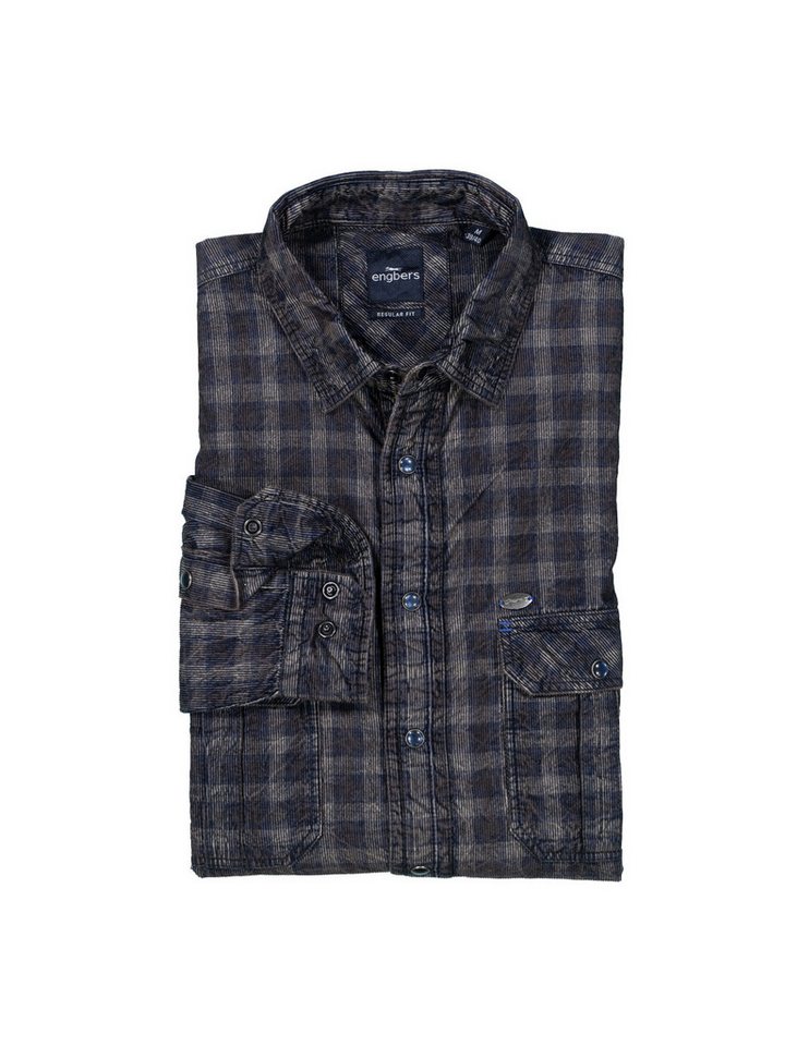Engbers Langarmhemd engbers Herren Langarm-Hemd kariert, Saphirblau von Engbers