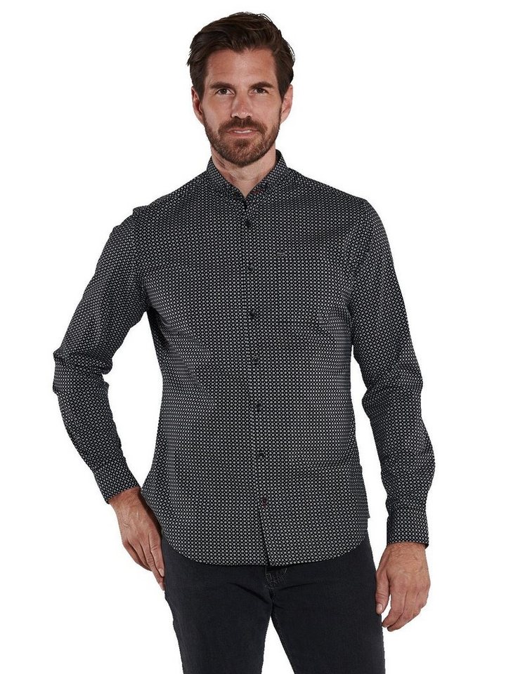 Engbers Langarmhemd engbers Herren Langarm-Hemd slim fit, Schwarz von Engbers