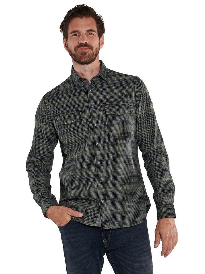 Engbers Langarmhemd engbers Herren Langarm-Hemd strukturiert, Khaki von Engbers