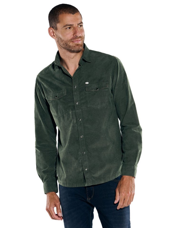 Engbers Langarmhemd engbers Herren Langarm-Hemd uni, Dunkelgruen von Engbers