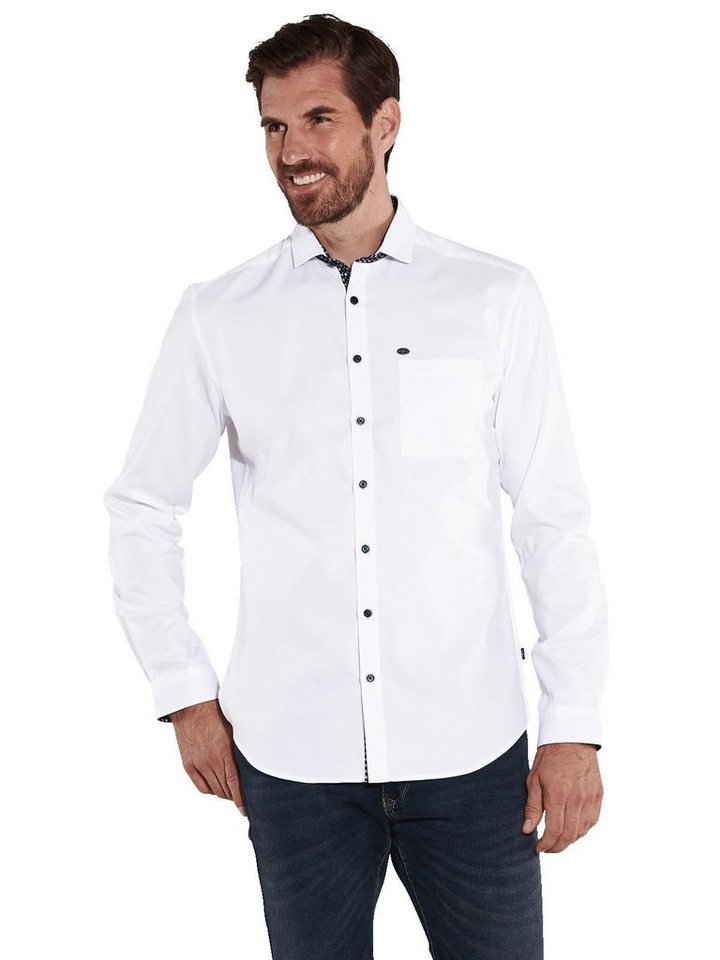 Engbers Langarmhemd engbers Herren Langarm-Hemd uni, Reinweiss von Engbers