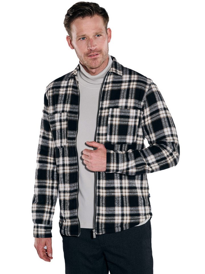 Engbers Langarmhemd engbers Herren Overshirt kariert, Schwarz von Engbers