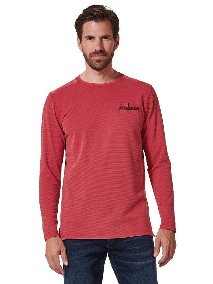 Engbers Langarmshirt engbers Herren Langarmshirt strukturiert, Tomatenrot von Engbers