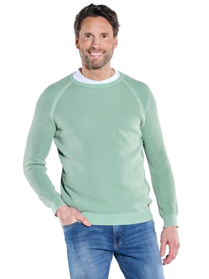 Engbers Rundhalspullover engbers Herren Pullover uni, Gruen von Engbers