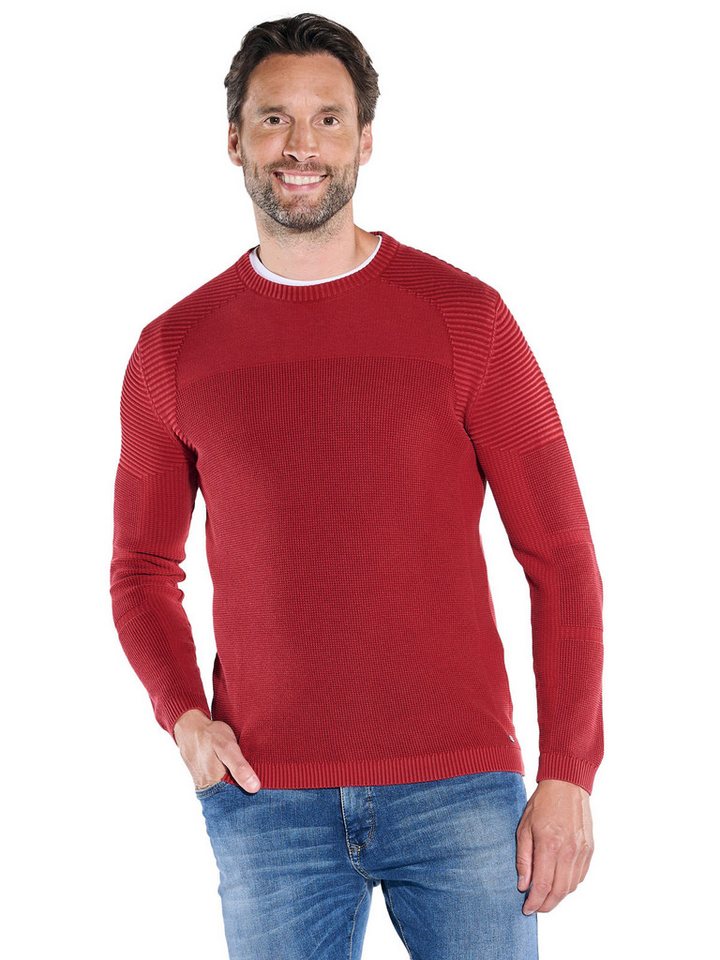 Engbers Rundhalspullover engbers Herren Pullover aus Baumwolle, Rot von Engbers