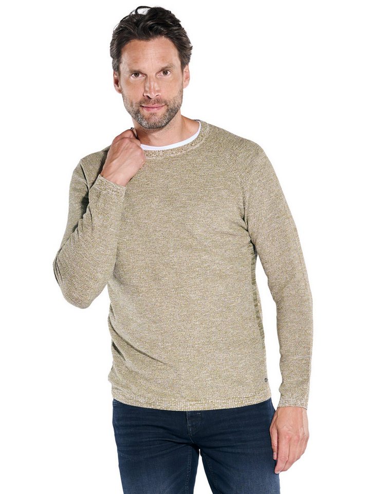 Engbers Rundhalspullover engbers Herren Pullover meliert, Oliv von Engbers