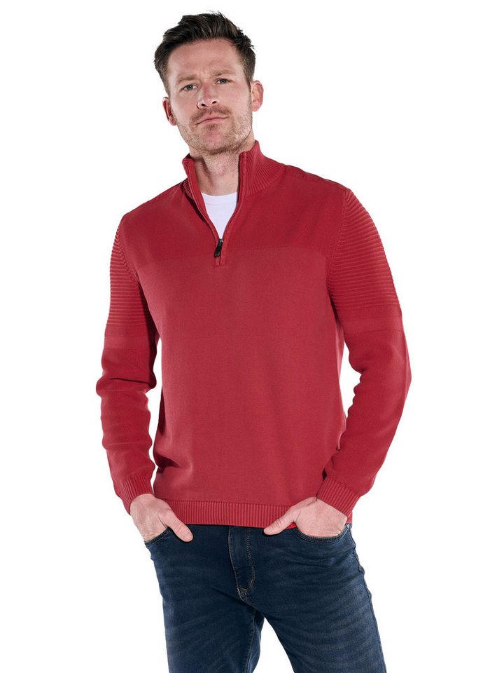 Engbers Stehkragenpullover engbers Herren Pullover mit Troyerkragen, Feuerrot von Engbers