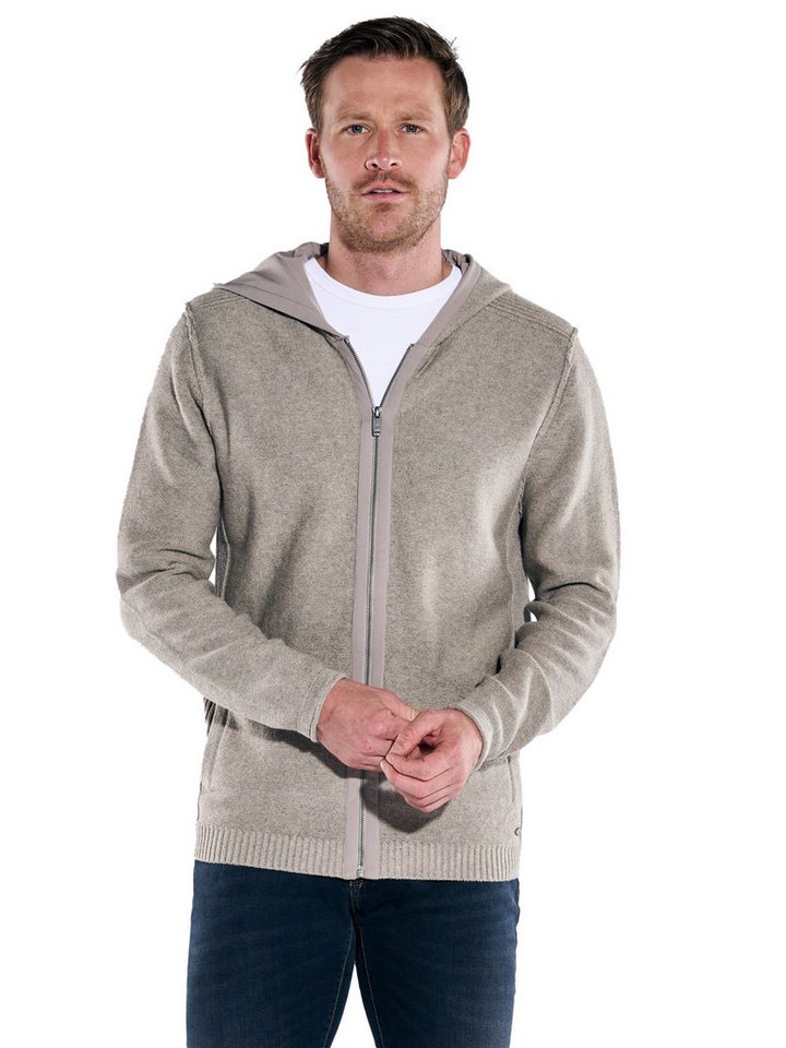 Engbers Strickjacke engbers Herren Strickjacke mit Kapuze, Silbergrau von Engbers