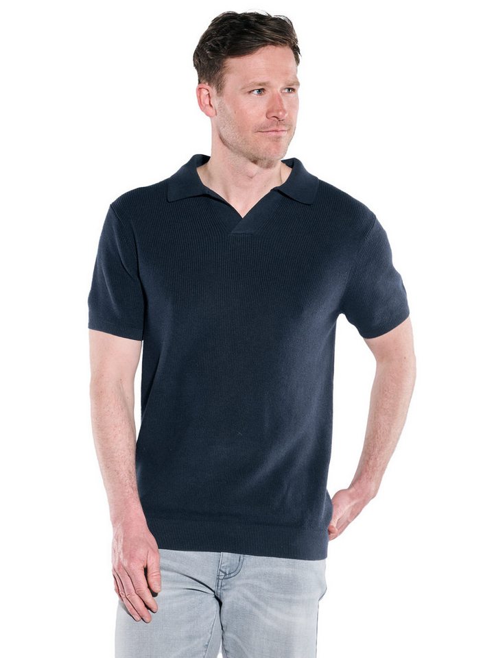 Engbers Strickpullover engbers Herren Polo-Shirt strukturiert, Saphirblau von Engbers