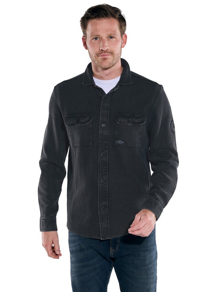 Engbers Sweatshirt engbers Herren Overshirt strukturiert, Schwarz von Engbers