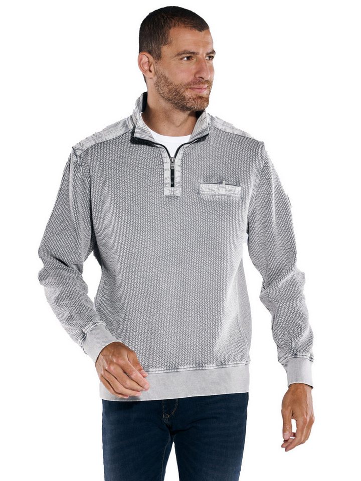 Engbers Sweatshirt engbers Herren Sweatshirt strukturiert, Silbergrau von Engbers