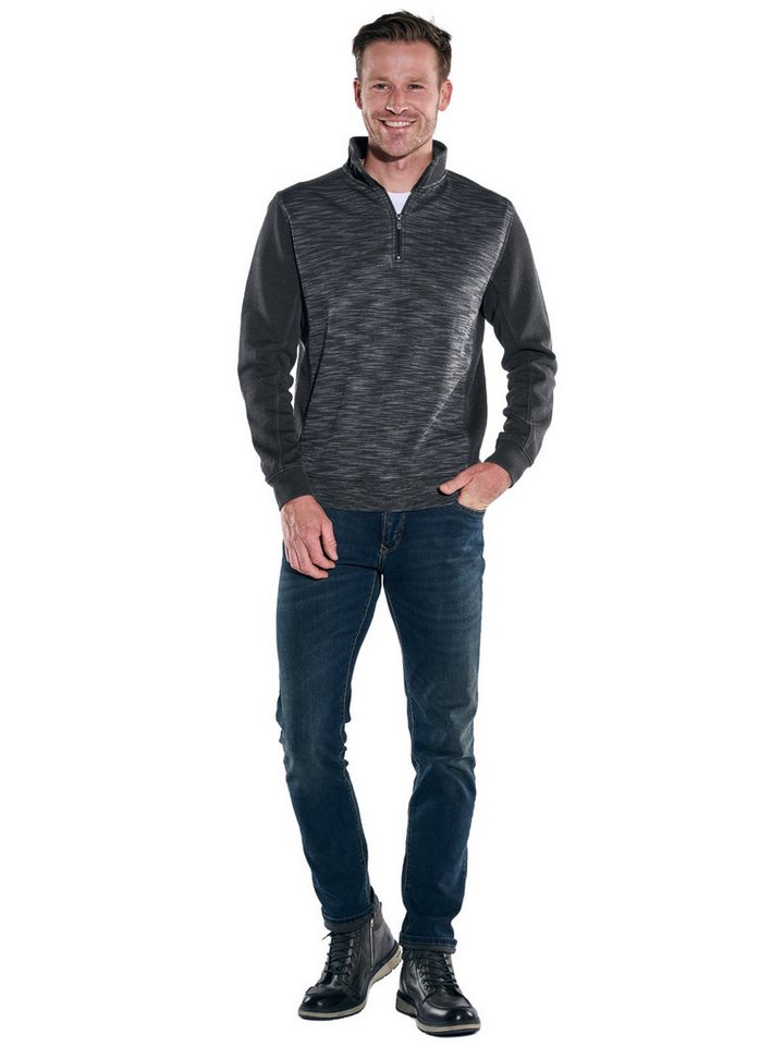 Engbers Sweatshirt engbers Herren Sweatshirt mit Strukturwechsel, Anthrazit Engbers Sweatshirt engbers Herren Sweatshirt mit Strukturwechsel, Anthrazit von Engbers