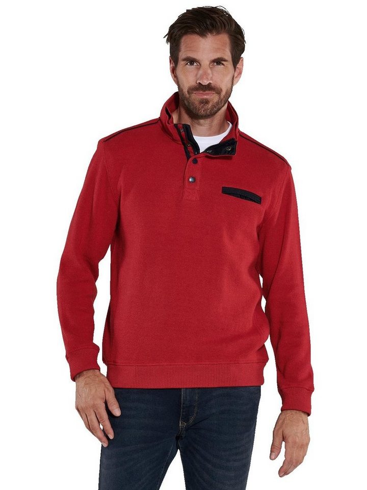 Engbers Sweatshirt engbers Herren Sweatshirt mit Knopfleiste, Rot von Engbers