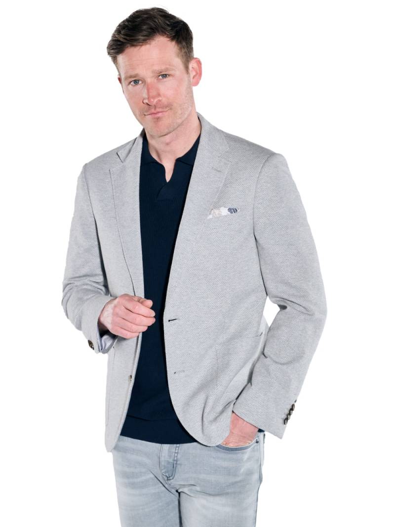 Große Größen Freizeit-Sakko strukturiert, Herren, grau, Größe: 31, Polyester/Baumwolle/Synthetische Fasern, Happy Size DE Men von engbers