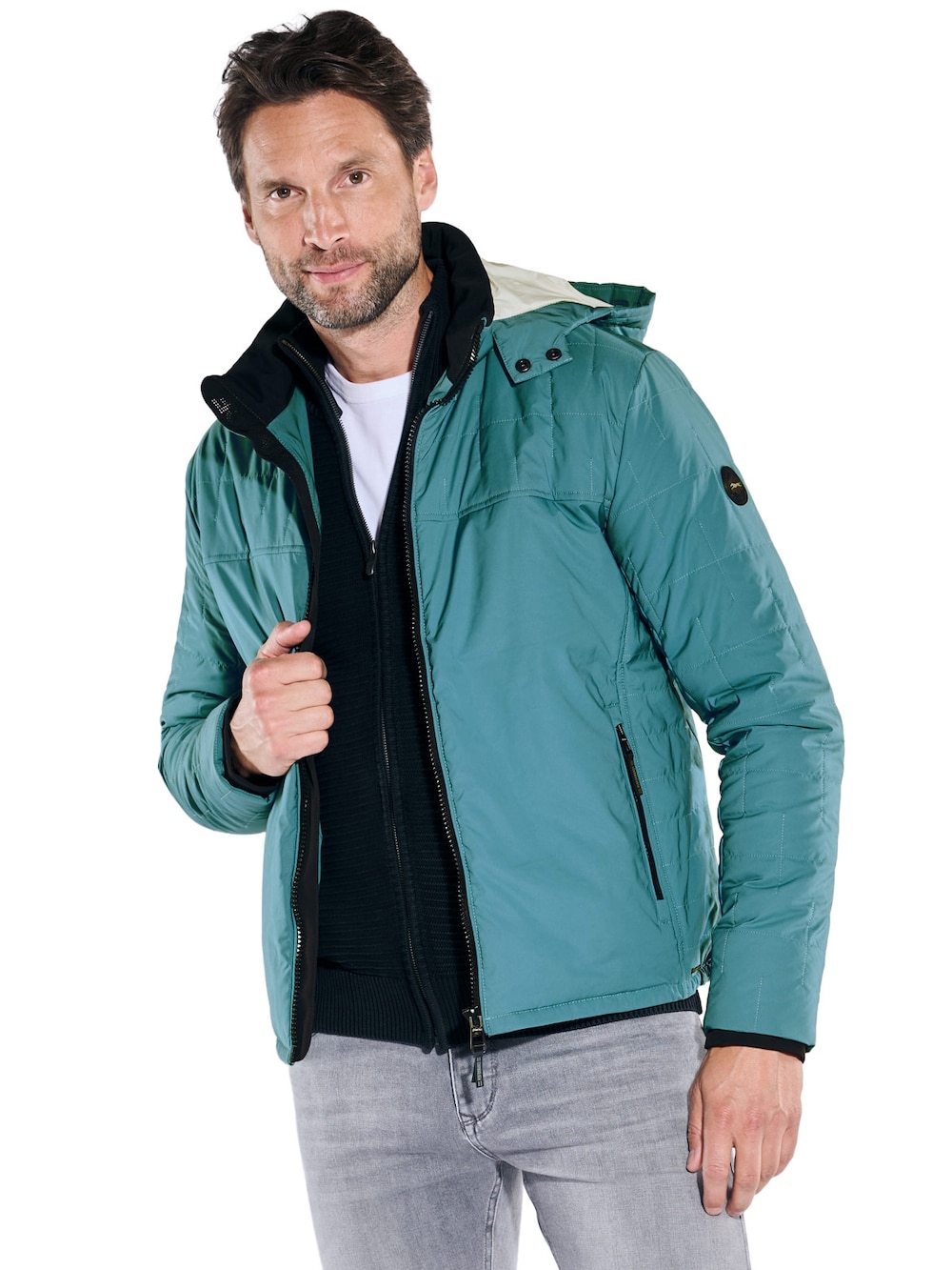 Große Größen Jacke mit abnehmbarer Kapuze, Herren, türkis, Größe: 58, Polyester, Happy Size Men Große Größen Jacke mit abnehmbarer Kapuze, Herren, türkis, Größe: 58, Polyester, Happy Size Men von Engbers