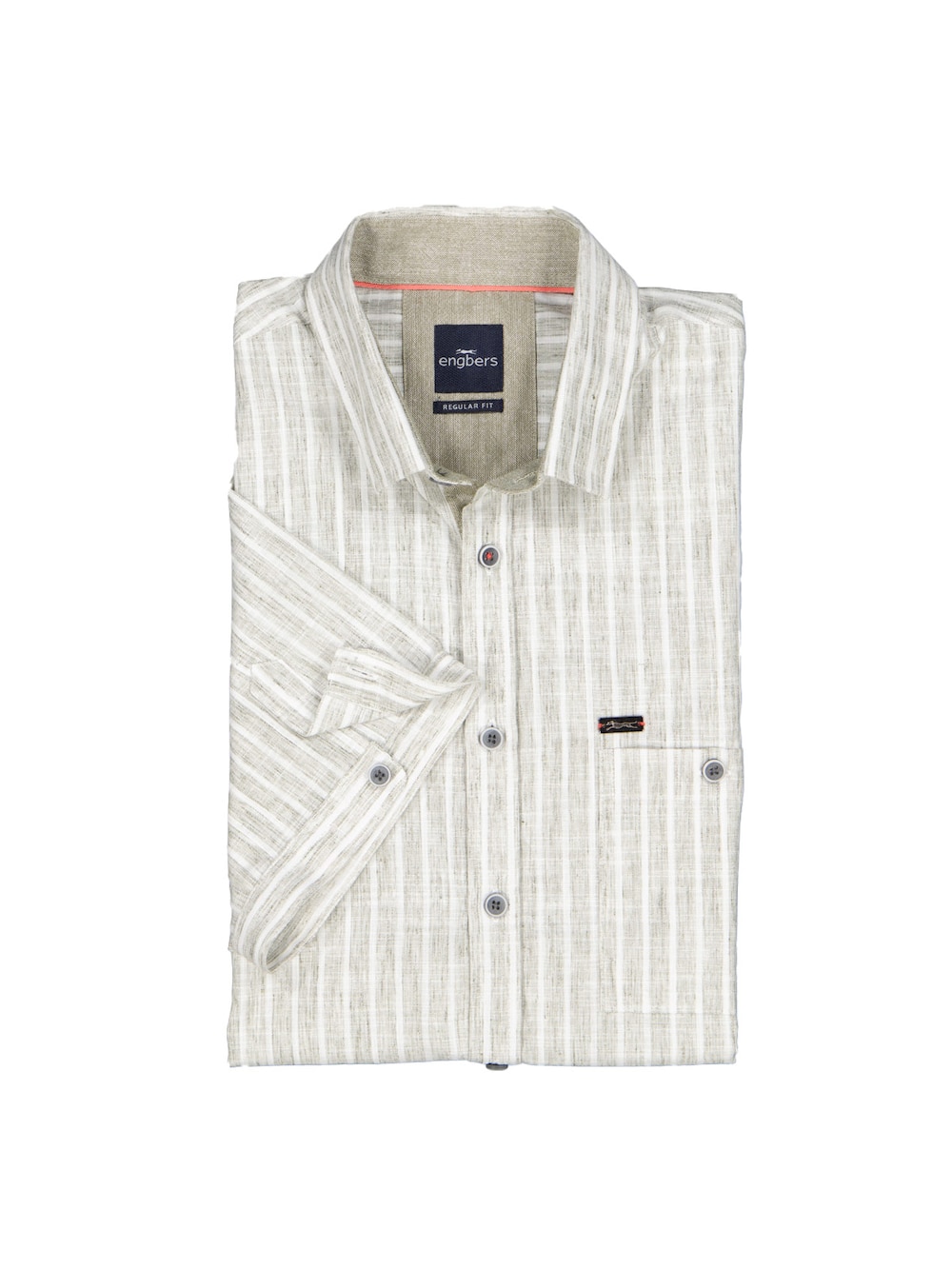 Große Größen Kurzarm-Hemd mit Leinenanteil, Herren, braun, Größe: L, Baumwolle/Polyester/Leinen, Happy Size Men von Engbers