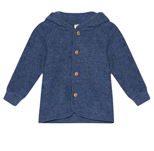 Engel Baby Jacke mit Kapuze Wollfleece (Blau Melange, 98-104) von Engel