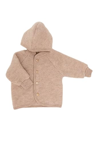 Engel Baby Jacke mit Kapuze Wollfleece (Sand melange, 62-68) von Engel Natur