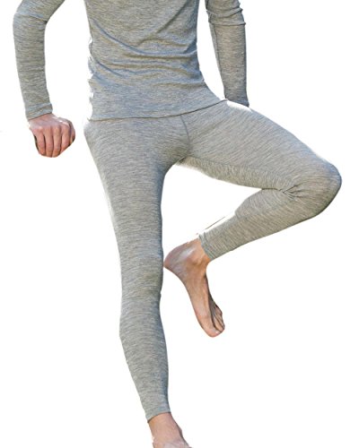 Herren Leggings, Wolle Seide, Engel Natur, 2 Farben (GOTS), Hellgrau Melange, 46/48 von Engel