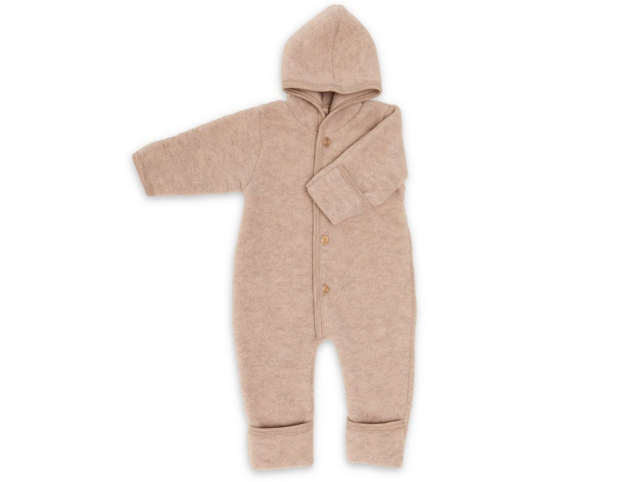 Engel Naturkleidung Overall (1-tlg) Baby Fleece Overall mit Kapuze aus Bio Merinoschurwolle von Engel Naturkleidung