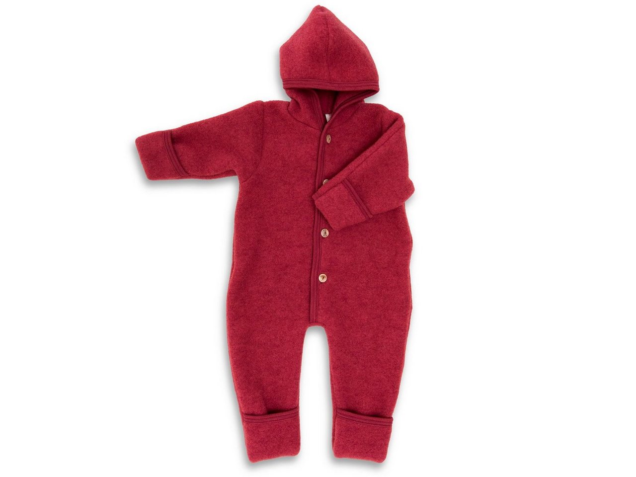 Engel Naturkleidung Overall (1-tlg) Baby Fleece Overall mit Kapuze aus Bio Merinoschurwolle von Engel Naturkleidung