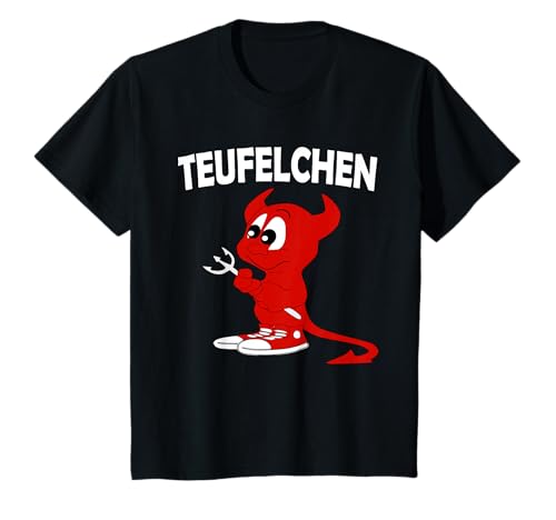 Teufelchen Kinder Kostüm Teufel Dreizack Karneval Fasching T-Shirt von Engel Teufel Kinder Kostüme
