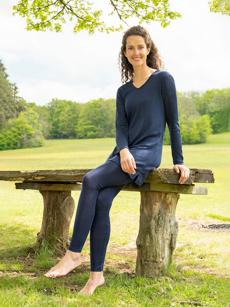 Engel natur Damen Long-Schlaf-Shirt langarm Bio-Schurwolle/Seide von Engel natur