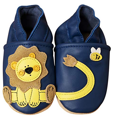 ENGEL + PIRATEN Krabbelschuhe Baby Leder Mädchen Jungen Babyschuhe Hausschuhe Kleinkind Weiche Lederschuhe Babyhausschuhe Lauflernschuhe Lederpuschen 18 19 20 21 22 23 24 25 26 EU von ENGEL + PIRATEN